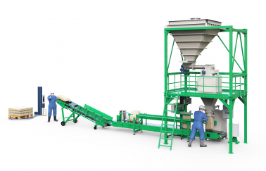 Линия фасовки в открытые мешки до 50 кг средней производительности